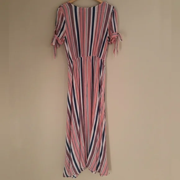 Umgee Striped Short Sleeve Midi Dress - NWT - Picture 3 of 5